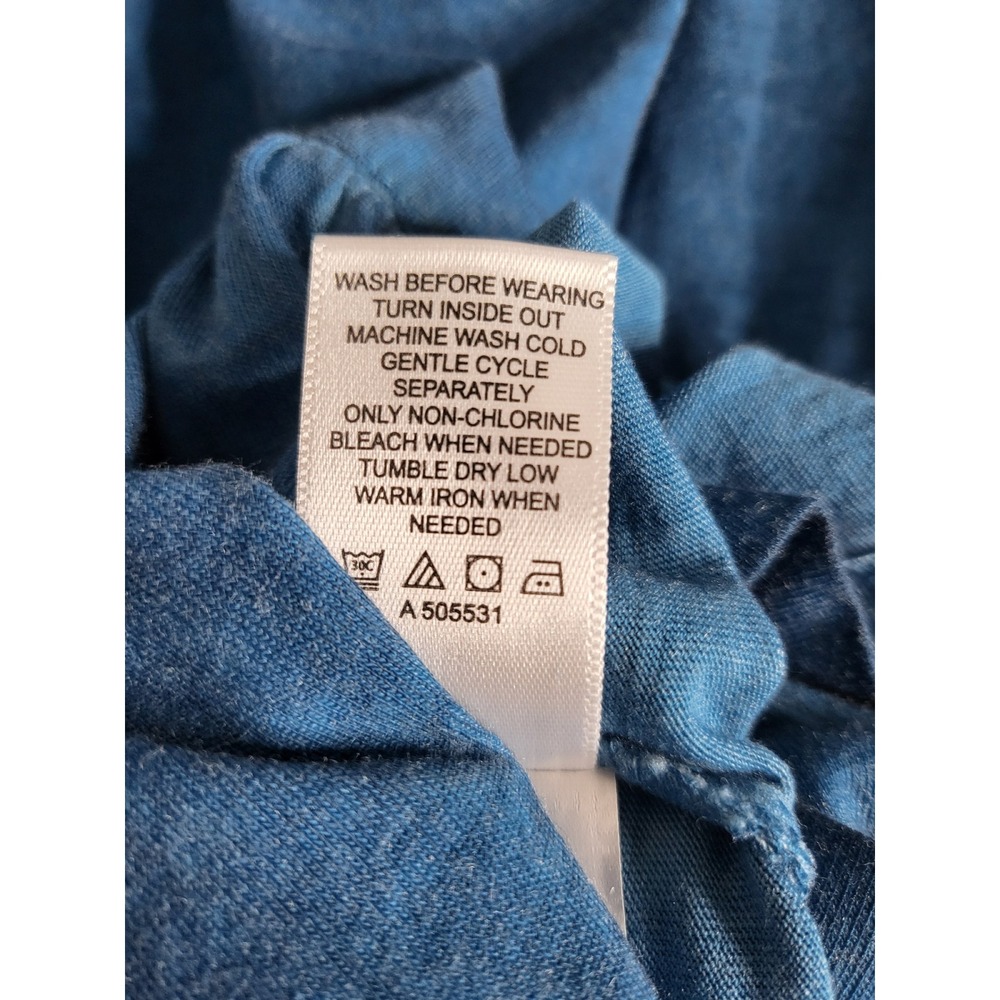 LOGO by Lori Goldstein Blue Short Sleeve Peplum Tunic - Picture 8 of 10